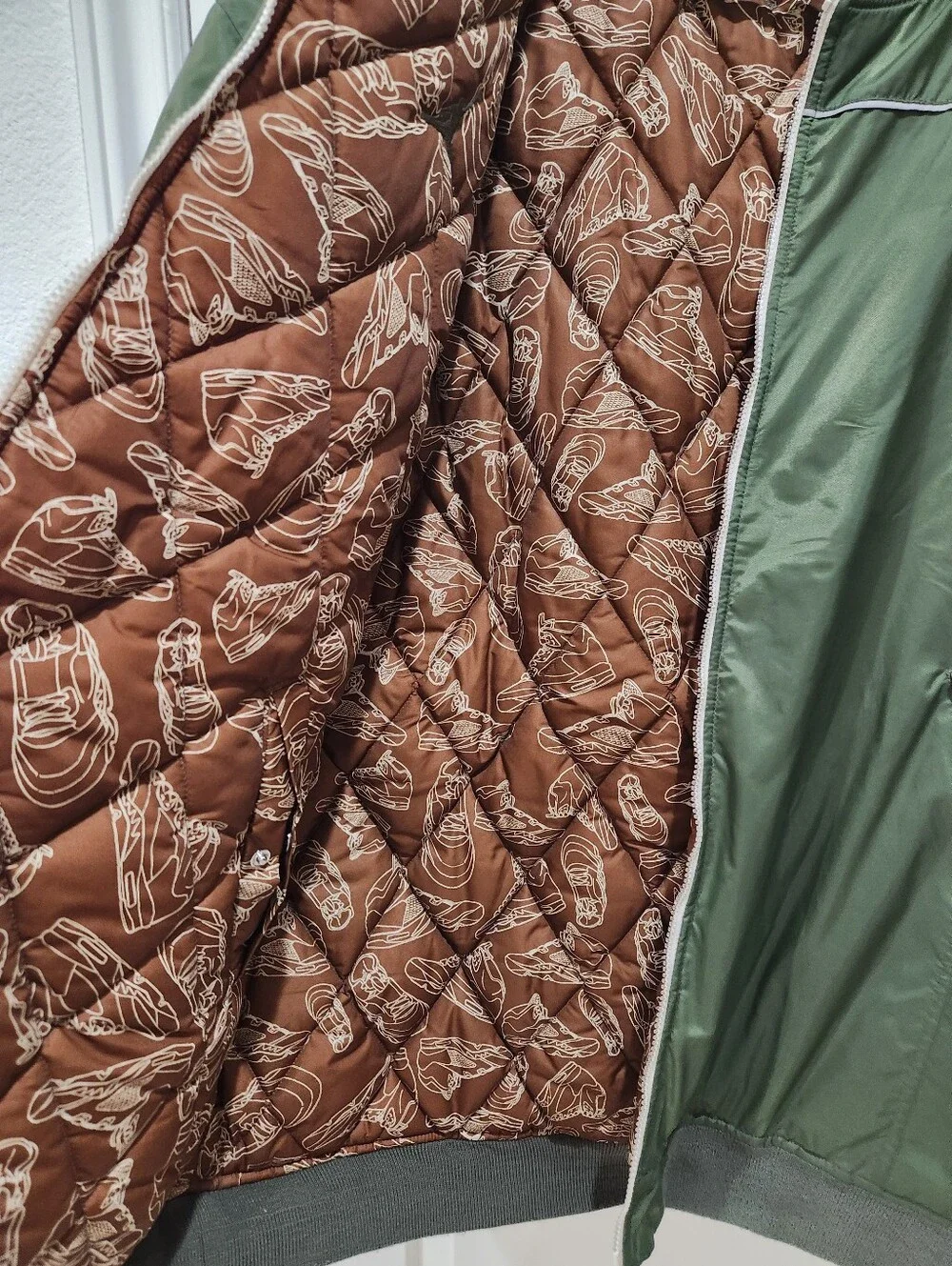 Vintage 2006 Nike Air Jordan Reversible Aviator Jacket Green/Brown Men's XXLT